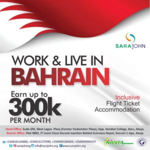 work and live in bahrain